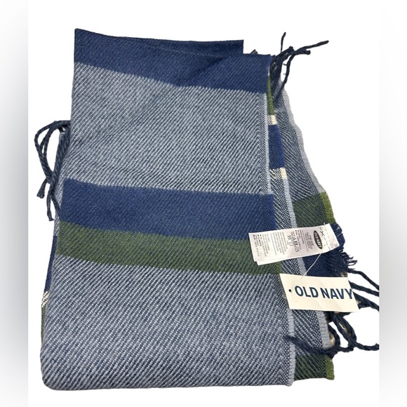 Old Navy - Striped Men Scarf - Blue, Green and Gray - Picture 4 of 4
